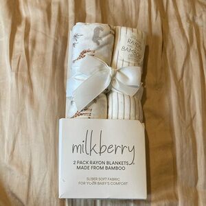 Milkberry Bamboo Rayon Baby Blankets - 2 Pack
